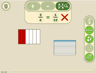 Fractions Misconceptions - equivalence tool